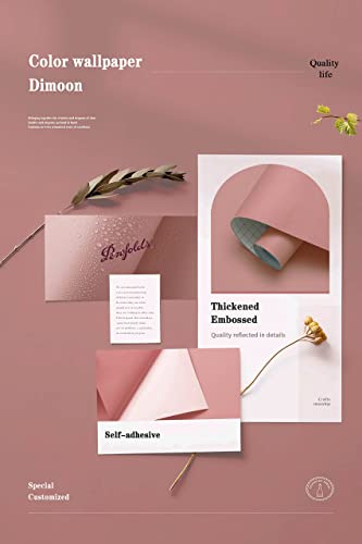 110''x17.7'' Pink Peel and Stick Wallpaper Contact Paper Modern Self Adhesive Wall Paper Removable Renter Friendly Textured Solid Color Shelf Cabinet Vinyl Roll (Rose Pink / 17.7" x 110")