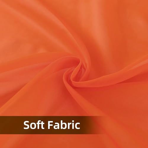 Solid Sheer Rod Pocket Curtain Voile Draperies 2 Panels White Beige Black Grey Coffee 52 Inch Width 45 Inch Long 1 Pair for Kitchen Bedroom Children Living Room Yard (Burnt Orange / 52"W x 45"L (Pack of 2))
