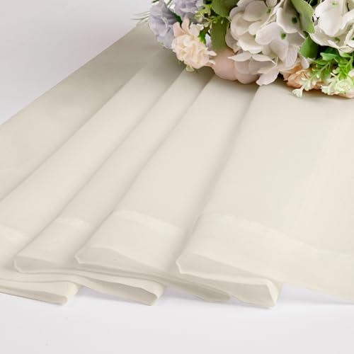 Cream Sheer Valances for Windows 2 Pack (Cream / 42"W x 14"L (Pack of 2))