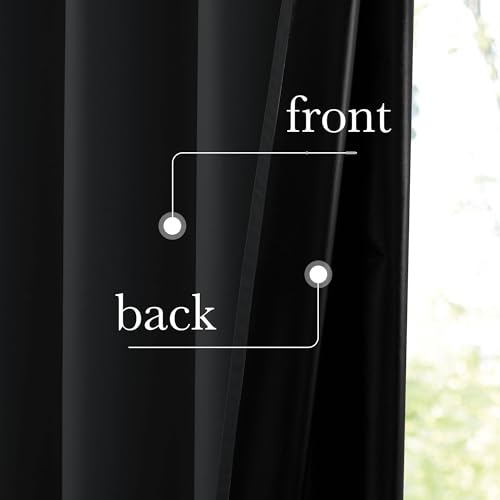 Full Blackout Curtains 96 inch Long for Home Theater (Jet Black / 52"W x 96"L (Pack of 2))