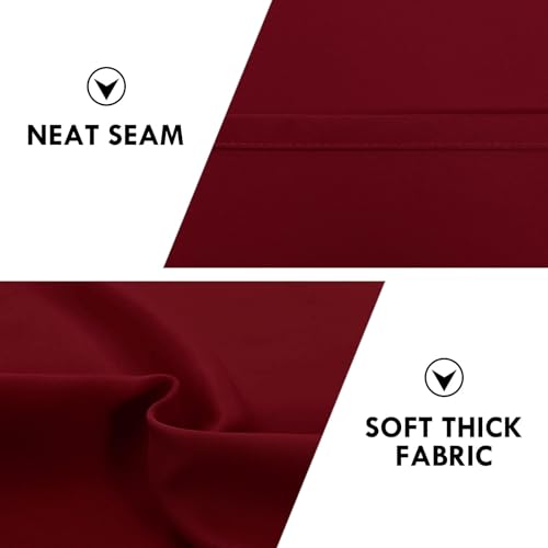 Wide Blackout Curtains for Living Room 70 x 63 Inch Long Burgundy (Burgundy / 70"W x 63"L (Pack of 2))
