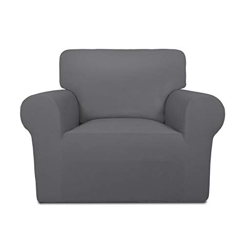 Super Stretch Chair Covers Fleece Couch Covers for Sofa Gray (Small Chair / Grey)