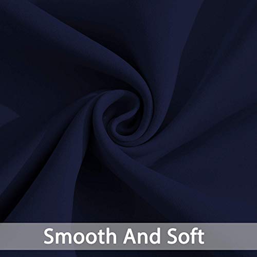 Room Darkening Curtains 52x108 inch Length Navy Blue (Navy Blue / 52"W x 108"L (Pack of 2))