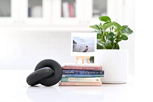 Coffee Table Decor Bookshelf Decor Accents Wood Knot Decor Chain Link (Black)