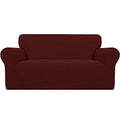 Stretch Loveseat Couch Covers Washable Wine (Medium Loveseat / Wine)