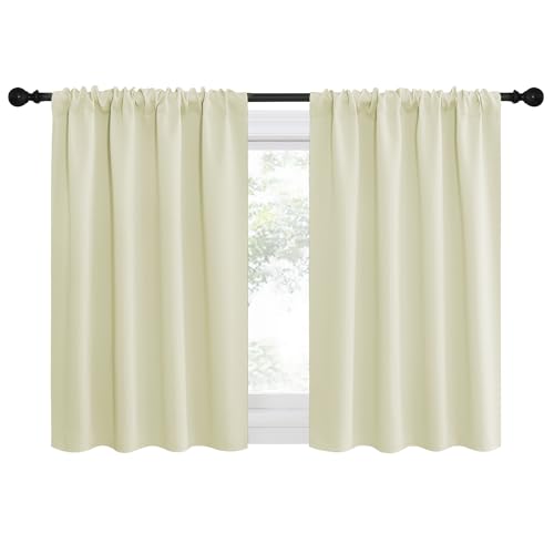2 Panels Blackout Curtains (Beige / 42"W x 30"L (Pack of 2))