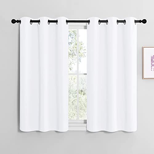 Draperies Curtains Panels (Pure White / 42"W x 40"L (Pack of 2))