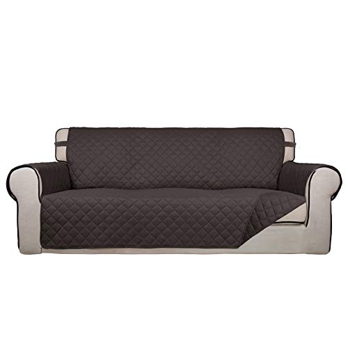 Reversible Quilted Sofa Cover (X-Large / Chocolate/Chocolate)