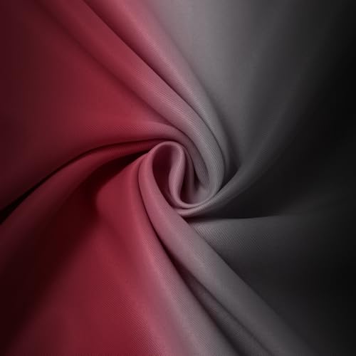 Burgundy Black Ombre Curtains 52x36 Inche Long 2 (52"W x 36"L (Pack of 2) / Burgundy and Black)