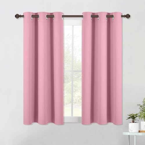 Blackout Curtains & Drapes for Bedroom (Rouge Pink / 34"W x 40"L (Pack of 2))