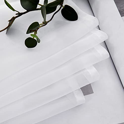 2 Panels Kitchen Tiers Half Window Sheer Curtains 29 X 36 Inch White (White / 29"W x 36"L (Pack of 2))