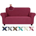 Super Stretch Loveseat Covers (- Wine Red / Medium (57"-70"))