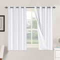 100% Blackout Linen Curtains 54" L 2 Panels White (White / 52"W x 54"L (Pack of 2))
