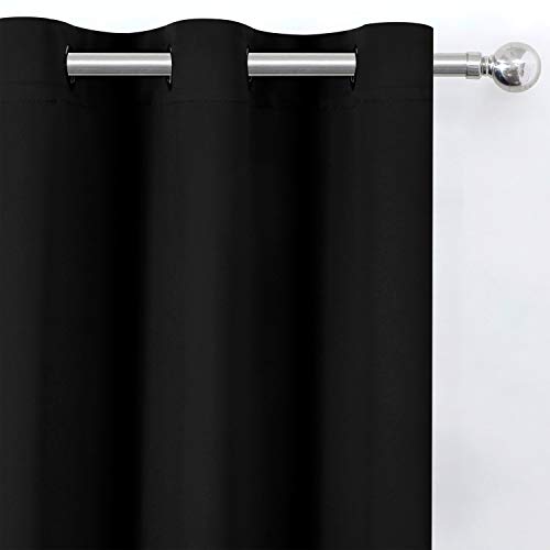 Black Thermal Blackout Curtains (Black / 52"W x 54"L (Pack of 2))
