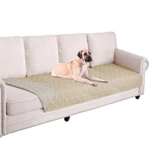 Waterproof Dog Bed Cover Pet Blanket for Furniture Bed Couch Sofa Reversible (30x90 Inch (Pack of 1) / Beige+khaki)