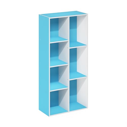 LUDER Book Shelf (White/Light Blue / 7-Cube)