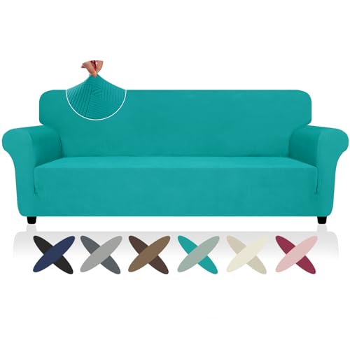 Oversized Super Stretch Couch Cover (- Peacock Teal / X-Large (92"-115"))