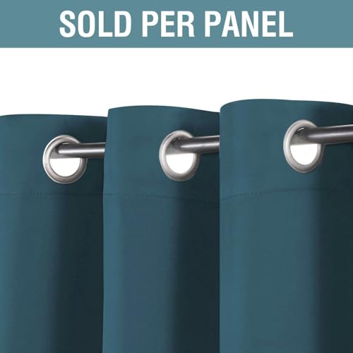 Blackout Curtain for Living Room Thermal Insulated Window Treatment Curtain Extra Long 63 inch Length Energy Saving Solid Grommet Top Blackout Drape (52"W x 63"L (Pack of 1) / Dark Teal)
