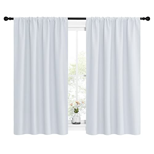 Greyish White Window Curtain Panels (Greyish White / 42"W x 54"L (Pack of 2))