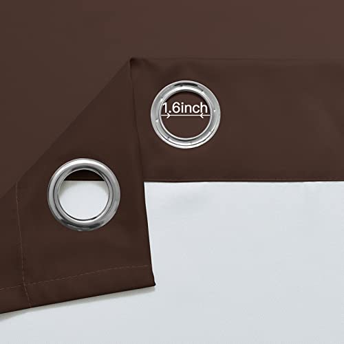 Ombre Curtains Brown and Greyish White for Living Room (52"W x 84"L (Pack of 2) / Brown)