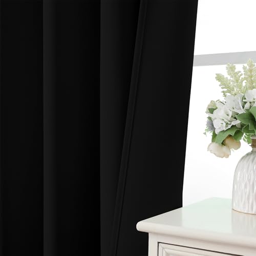 Custom Blackout Curtains for Bedroom Living Room (Black / Customsize)