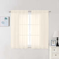 Cream Sheer Curtains 48 Inch Long (Cream / 42"W x 48"L (Pack of 2))
