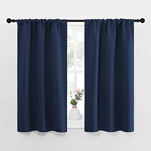 Kitchen Curtains (Navy / 34"W x 40"L (Pack of 2))