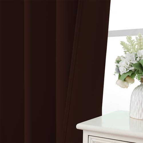 Blackout Curtains 72 inch Length 2 Panels Set (Chocolate / 52"W x 72"L (Pack of 2))