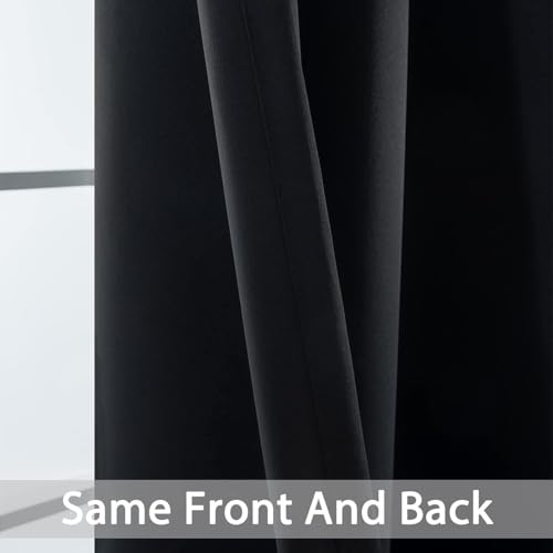 Black Room Darkening Curtains 84 inch Sliding Door Drapes (Black / 52"W x 84"L (Pack of 1))