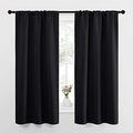 Black Blackout Curtains for Kitchen 34" Wide x 63" Long 2 Panels (Black / 34"W x 63"L (Pack of 2))