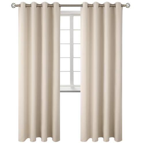 Champagne Room Darkening Curtains 84 Inch for Living Room (Champagne / 52"W x 84"L (Pack of 2))