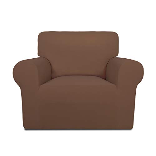 Super Stretch Chair Covers Fleece Couch Covers for Sofa Brown (Small Chair / Brown)