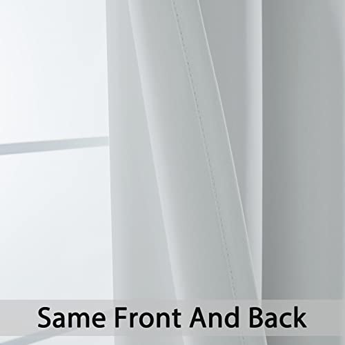 72 Inch Length 100% Blackout Curtains for Bedroom (Greyish White / 38"W x 72"L (Pack of 2))