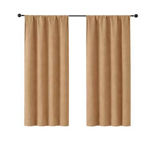 Ava Taupe Blackout Curtains for Bedroom 63 Inch Length 2 Panels Set (Taupe / 40"W x 63"L (Pack of 2))