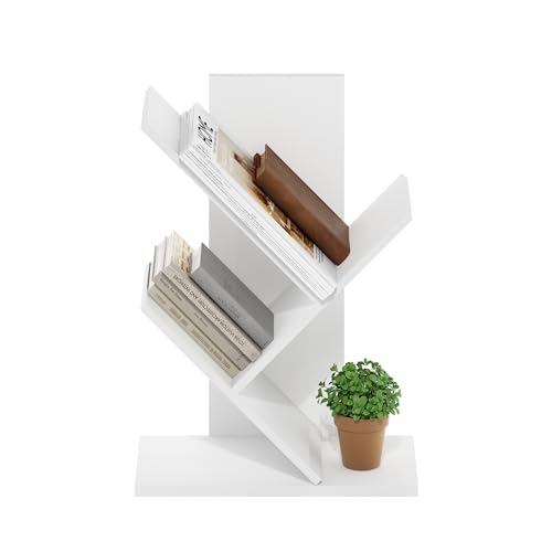 Tree Book Shelf (White / 3-Tier Tree Bookcase)