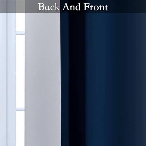 Ombre Blue to Grey White Curtains for Living Room 42Wx72L (42"W x 72"L (Pack of 2) / Blue)