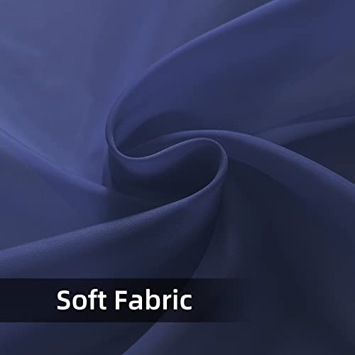 Sheer Voile Window Treatment Rod Pocket Curtain Panels for Kitchen Bedroom Living Room Drapes Sunlight Filtering Privacy Semi Home Decor Assorted Colors Sizes (Navy / 52"W x 84"L (Pack of 2))