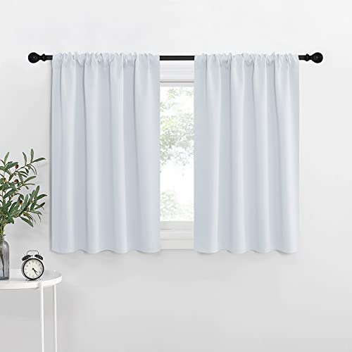 Greyish White Window Curtain Panels (Greyish White / 34"W x 30"L (Pack of 2))