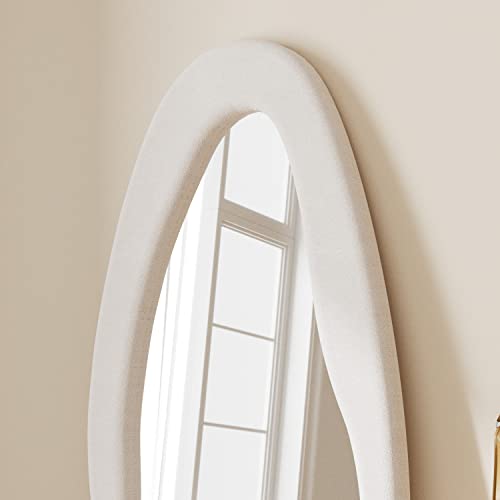 63" x 24" Full Length Mirror Irregular Wavy Floor Mirror (White-irregular / 63"L x 24"W)