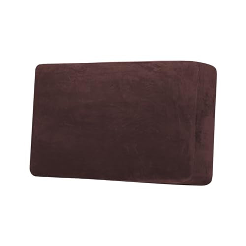 Velvet Stretch Individual Couch Cushion Cover Plush Slipcover for Loveseat Sofa Furniture Protector Seat Cover (Brown / 1 Cushion Loveseat)