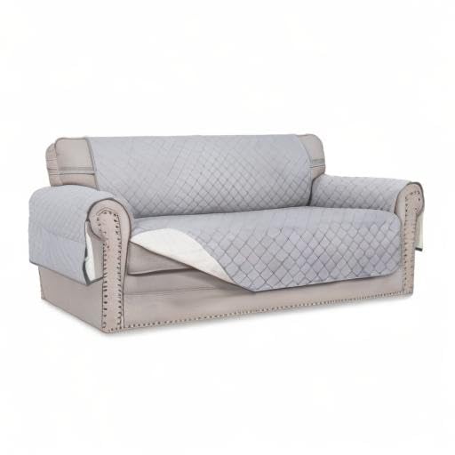 Reversible Couch Cover (Light Gray/Ivory / Medium-XL Loveseat)