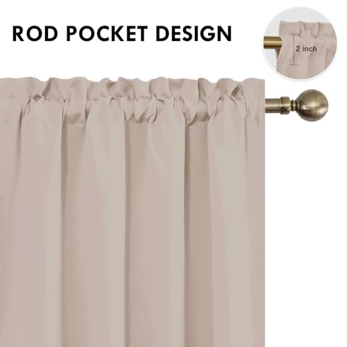 Blackout Curtains for Bedroom Living Room 52 x 84 Inch Long Camel (Camel / 52"W x 84"L (Pack of 2))