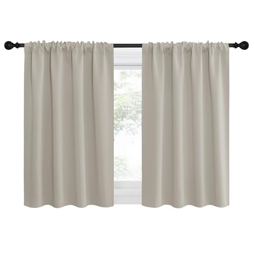 Blackout Curtains for Living Curtains (Natural / 34"W x 36"L (Pack of 2))