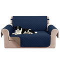 Oversized Loveseat Couch Cover for Dogs (Navy/Camel / Loveseat - Oversized (54"))