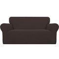Stretch Oversized Loveseat Couch Covers Washable Chocolate (Medium-XL Loveseat / Chocolate)