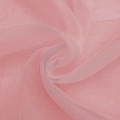 Sheer Voile Window Treatment Rod Pocket Curtain Panels for Kitchen Bedroom Living Room Drapes Sunlight Filtering Privacy Semi Home Decor Assorted Colors Sizes (Blush / 52"W x 90"L (Pack of 2))