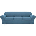 4 Piece Stretch Sofa Covers for 3 Cushion Couch Covers for Living Room Furniture Slipcovers (Large Plus / Dusty Blue)