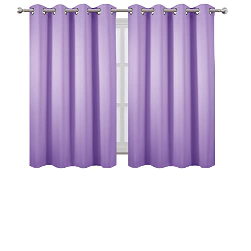 Lavender Blackout Curtains 52 x 54 Inch Length (Lavender / 52"W x 54"L (Pack of 2))