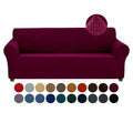 Christmas Stretch Couch Cover Slipcovers (Burgundy / Large（78"-94"）)