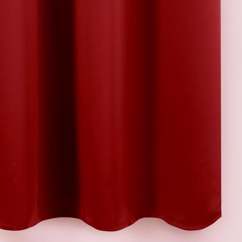 Blackout Curtains 66 x 72 Inch Long Red Curtains Set of 2 Panels Room Darkening Curtains for Bedroom and Living Room (Red / 66"W x 72"L (Pack of 2))